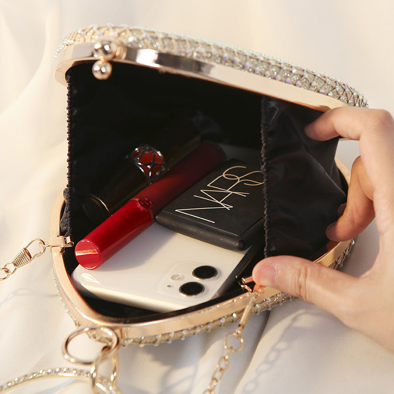Elegant Pearl & Rhinestone Women's Clutch