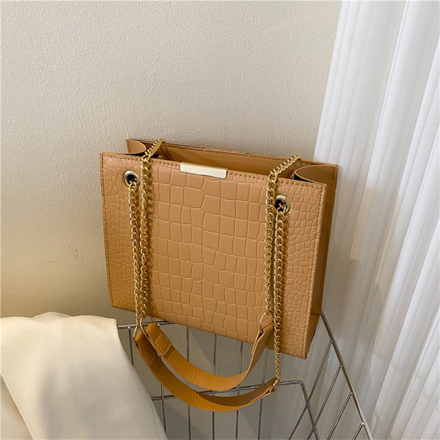 Luxury Crocodile Pattern Square Crossbody Bag