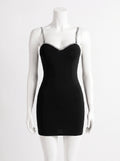 V-Neck Glam Chain Bodycon Dress