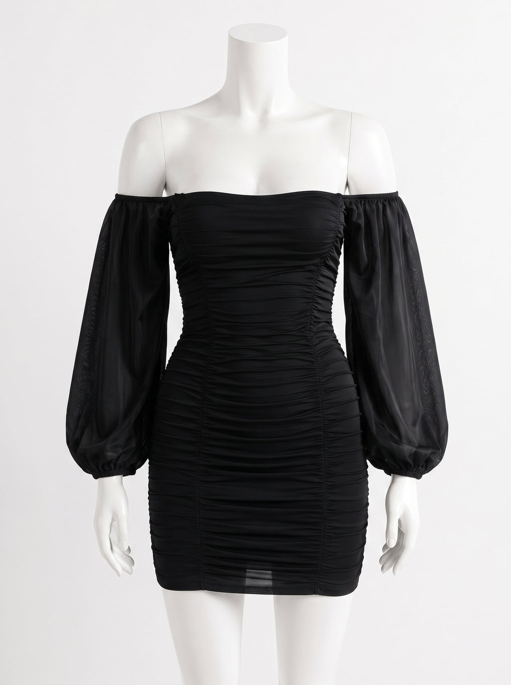 Chic Long Sleeve Ruffled Dress