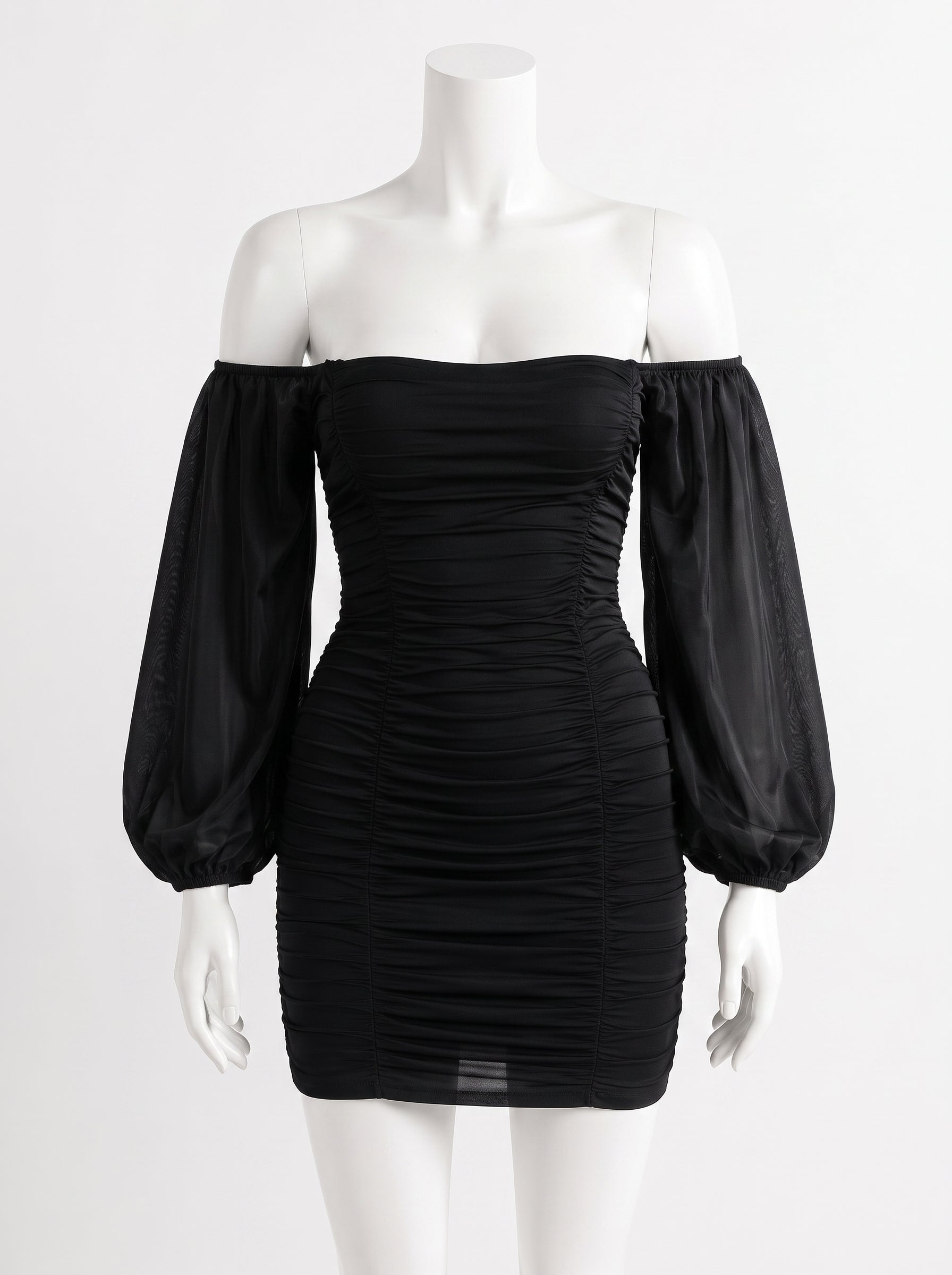 Chic Long Sleeve Ruffled Dress