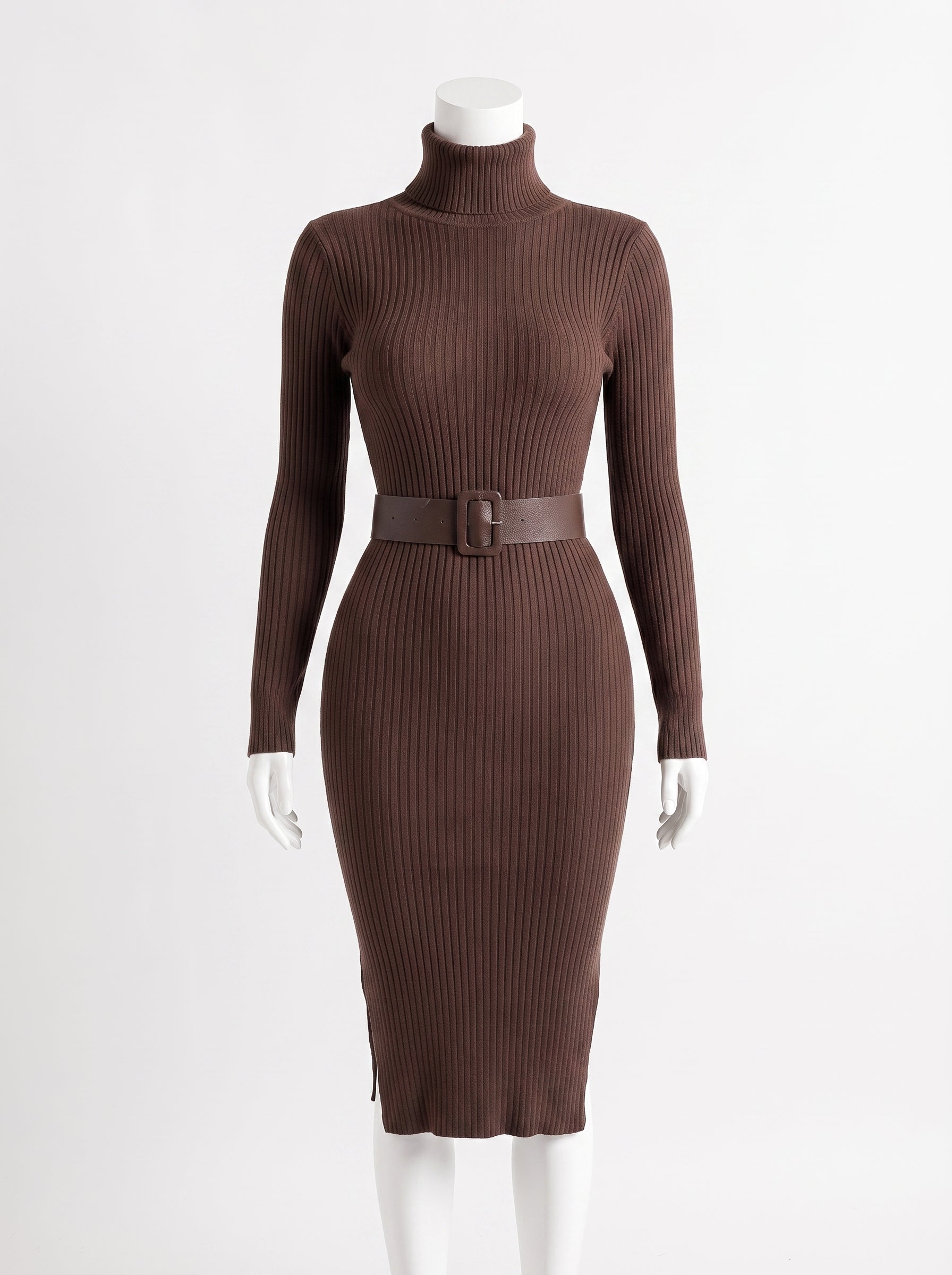 Luxury Knit Bodycon with Stylish Belt