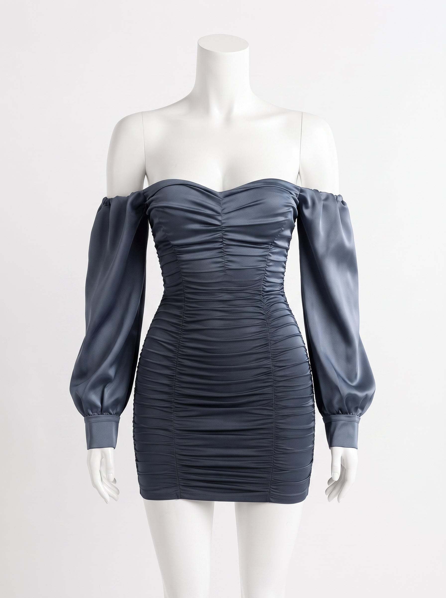 Chic Long Sleeve Ruffled Dress