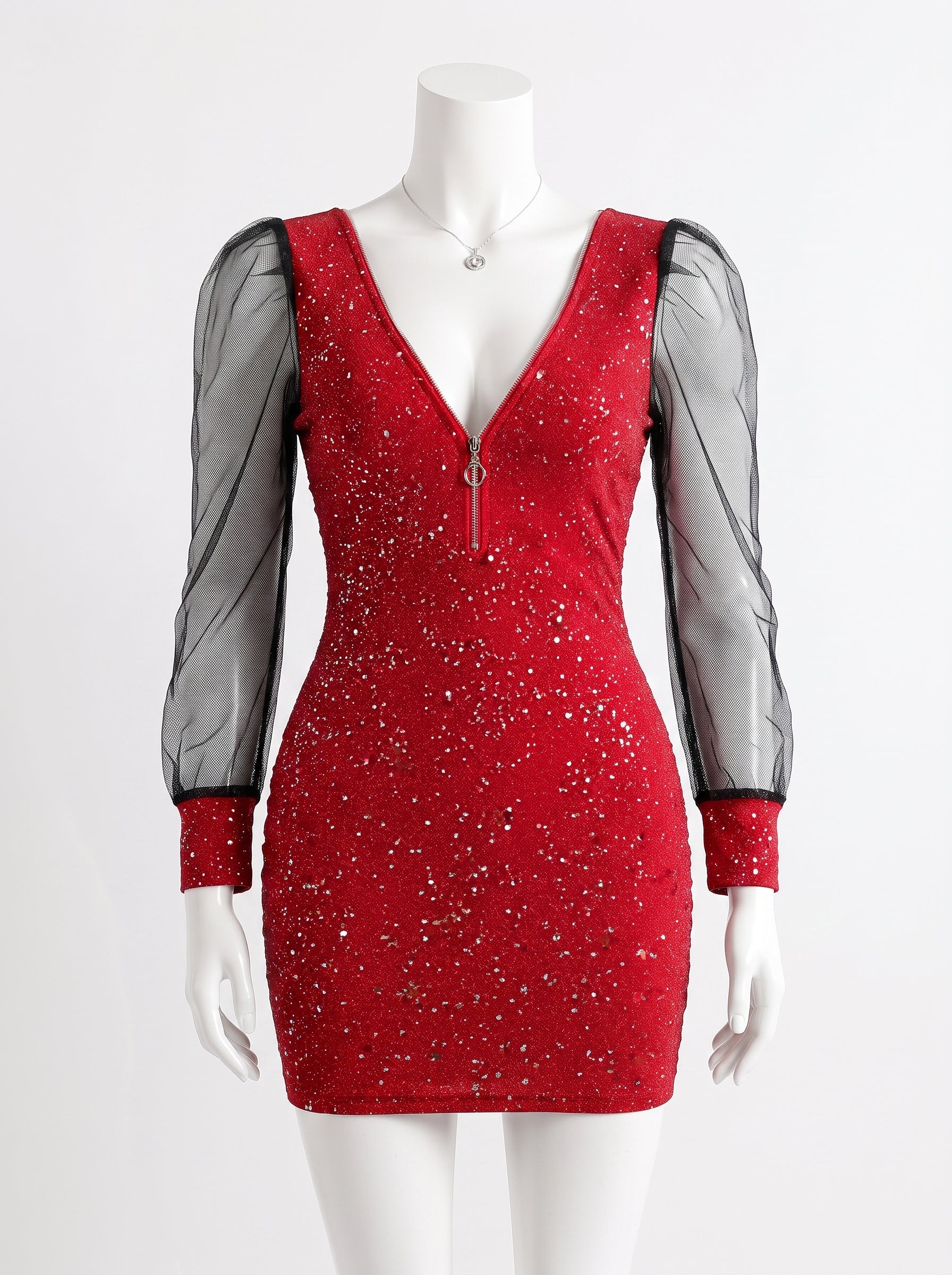 Women's Chic V-Neck Slim Fit Mini Dress