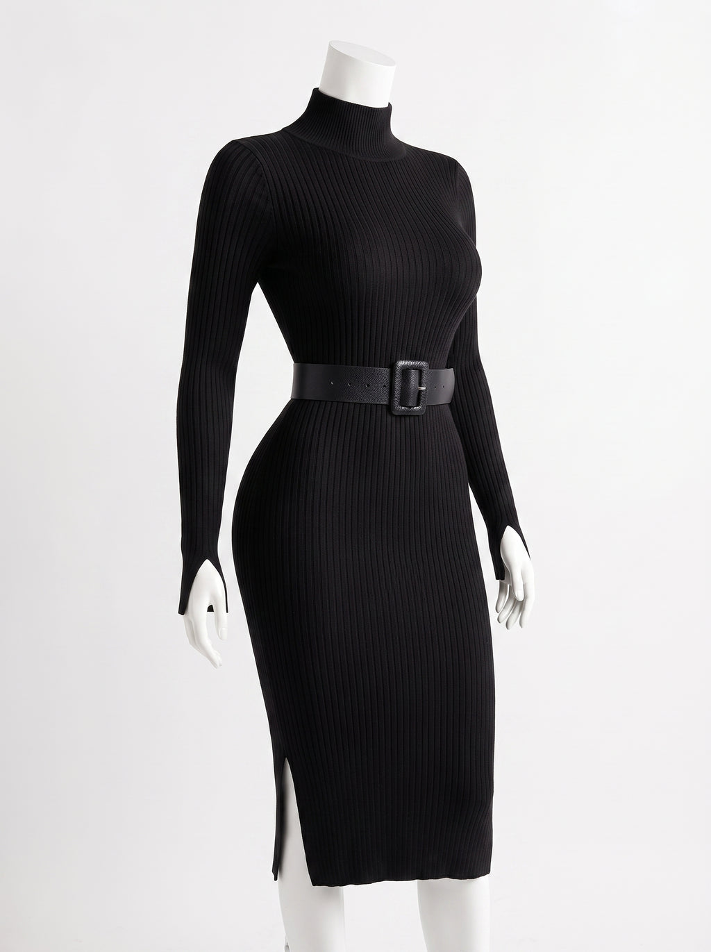 Luxury Knit Bodycon with Stylish Belt