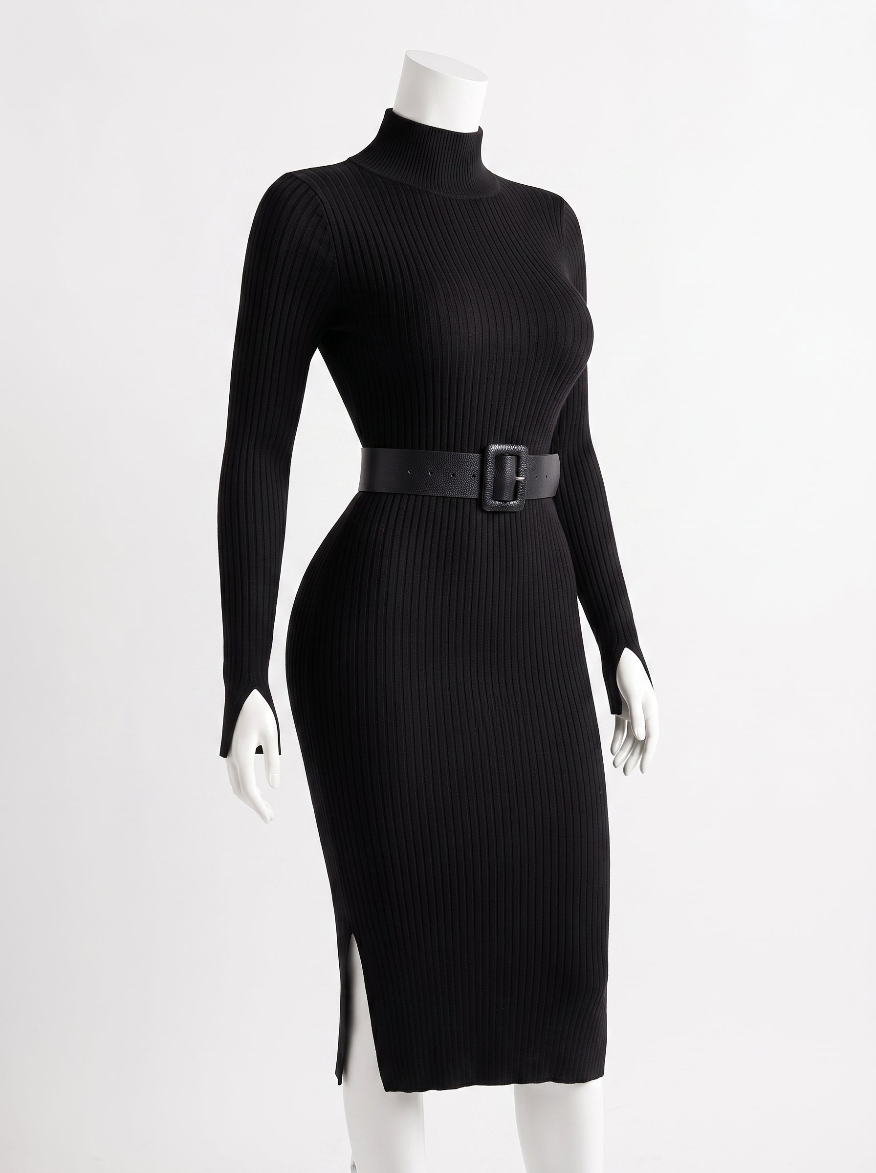 Luxury Knit Bodycon with Stylish Belt