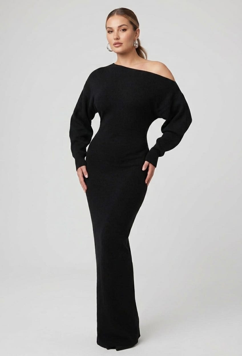 Drop Shoulder Sweater Dress
