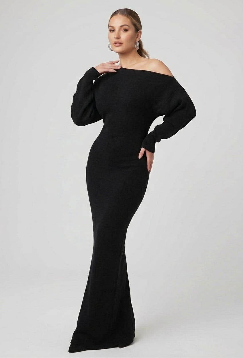Drop Shoulder Sweater Dress