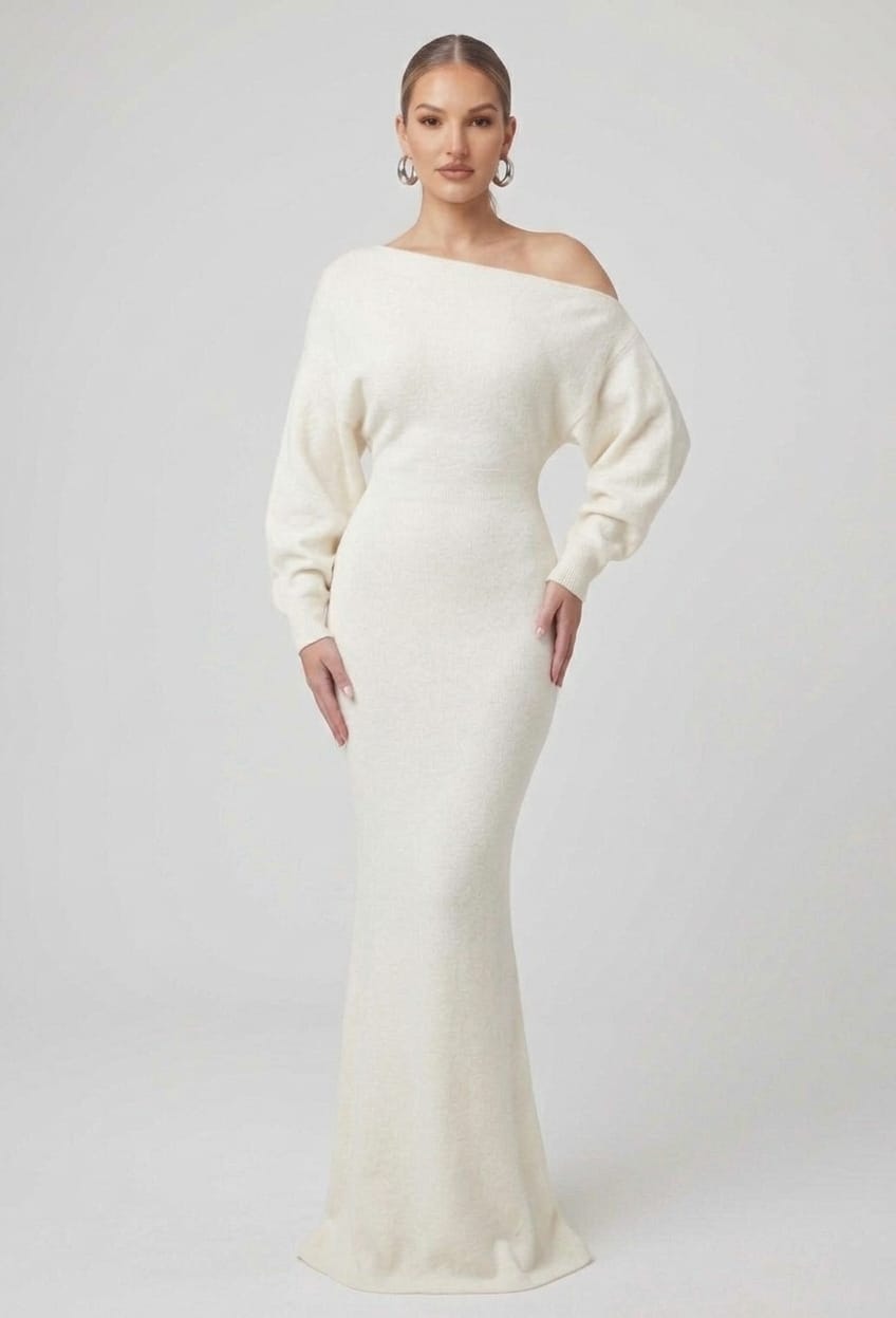 Drop Shoulder Sweater Dress