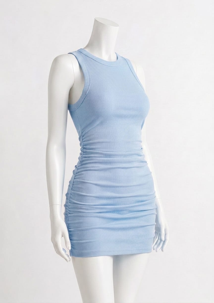 Sleeveless Bodycon Mini Dress with Split