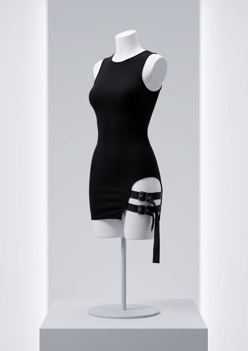 Sleeveless Bodycon Mini Dress with Split