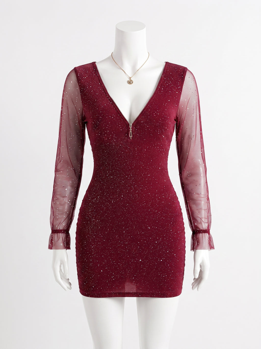Women's Chic V-Neck Slim Fit Mini Dress