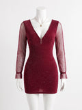 Women's Chic V-Neck Slim Fit Mini Dress