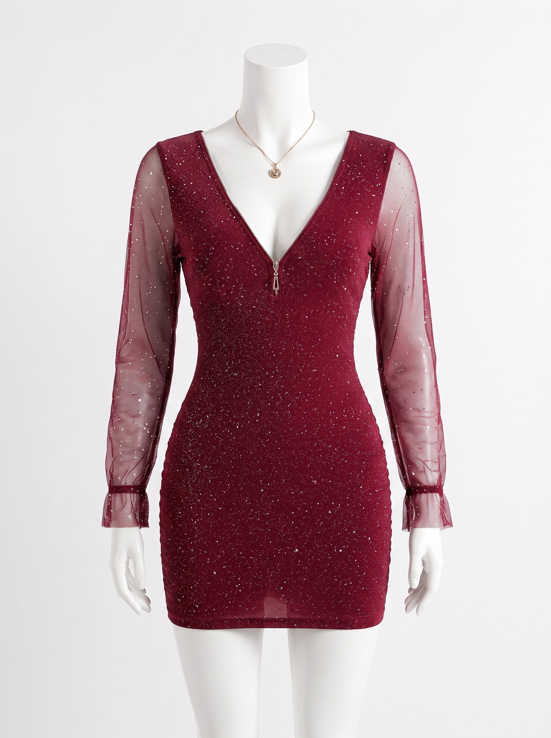 Women's Chic V-Neck Slim Fit Mini Dress