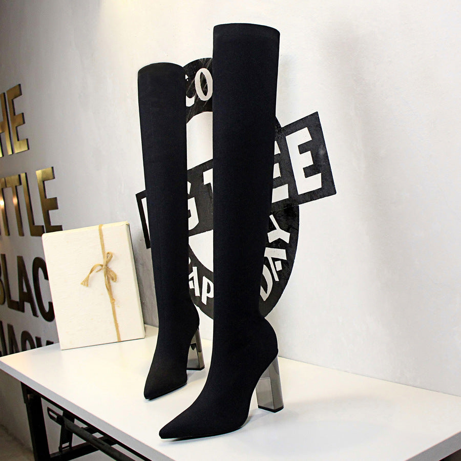 Metallic Elegance Chunky Heels