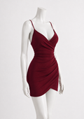 V-Neck Bodycon Slip Dress with Slimming Design