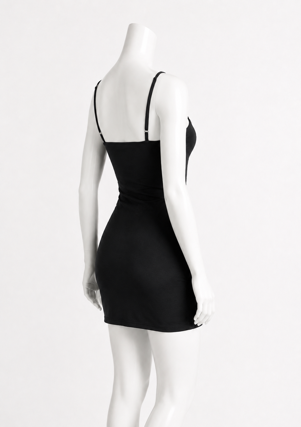 V-Neck Bodycon Slip Dress with Slimming Design