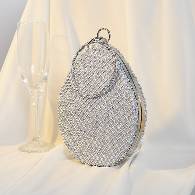 Elegant Pearl & Rhinestone Women's Clutch